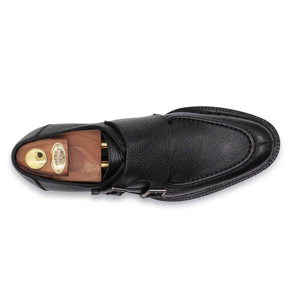 Harris Firenze 1913 Elkskin Double Buckle Shoes Black