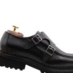 Harris Firenze 1913 Elkskin Double Buckle Shoes Black