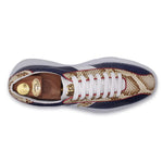Harris Firenze 1913 Embossed Bubble Leather Sneakers Blue