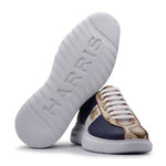 Harris Firenze 1913 Embossed Bubble Leather Sneakers Blue