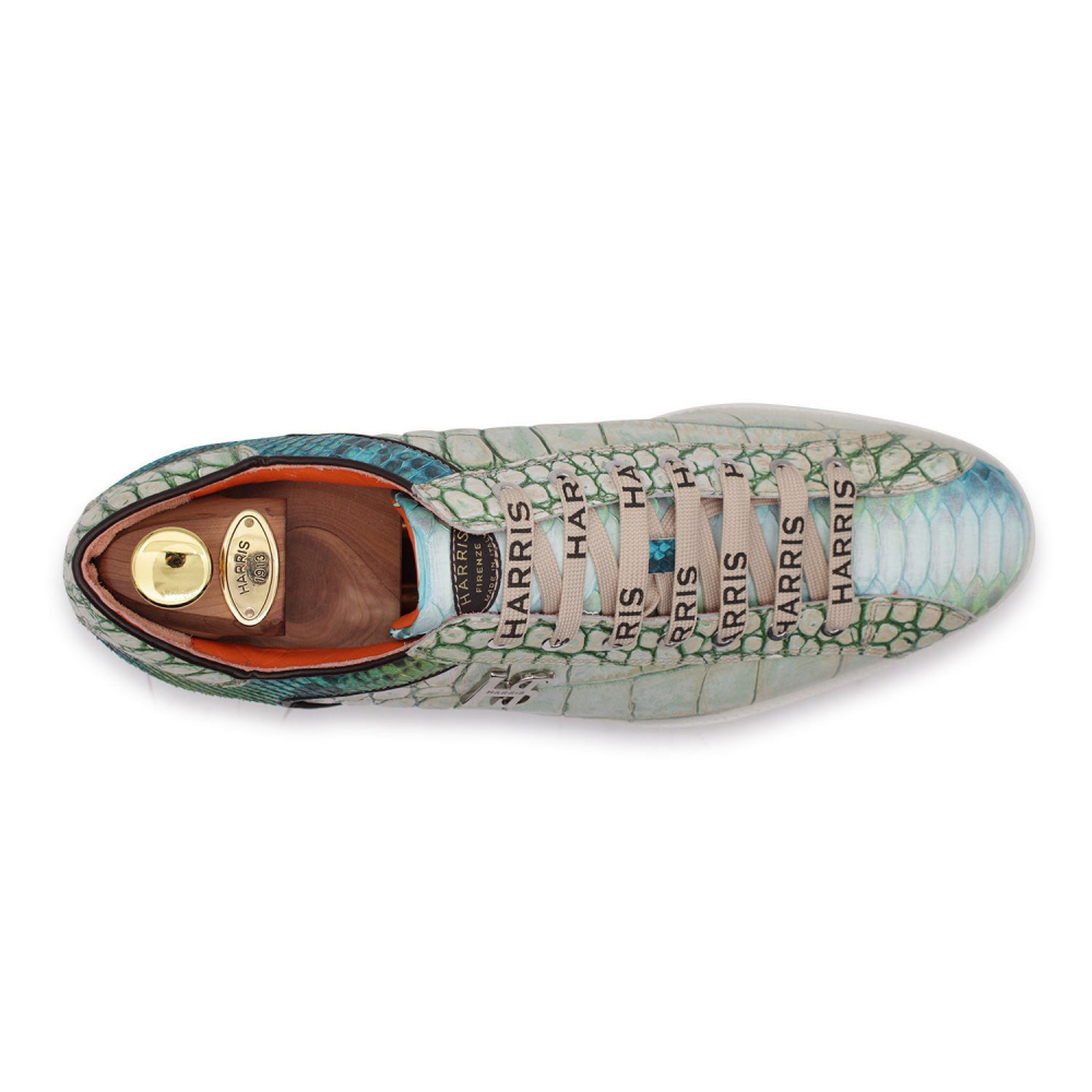 Harris Firenze 1913 Embossed Crocodile Sneakers Green