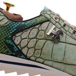 Harris Firenze 1913 Embossed Crocodile Sneakers Green