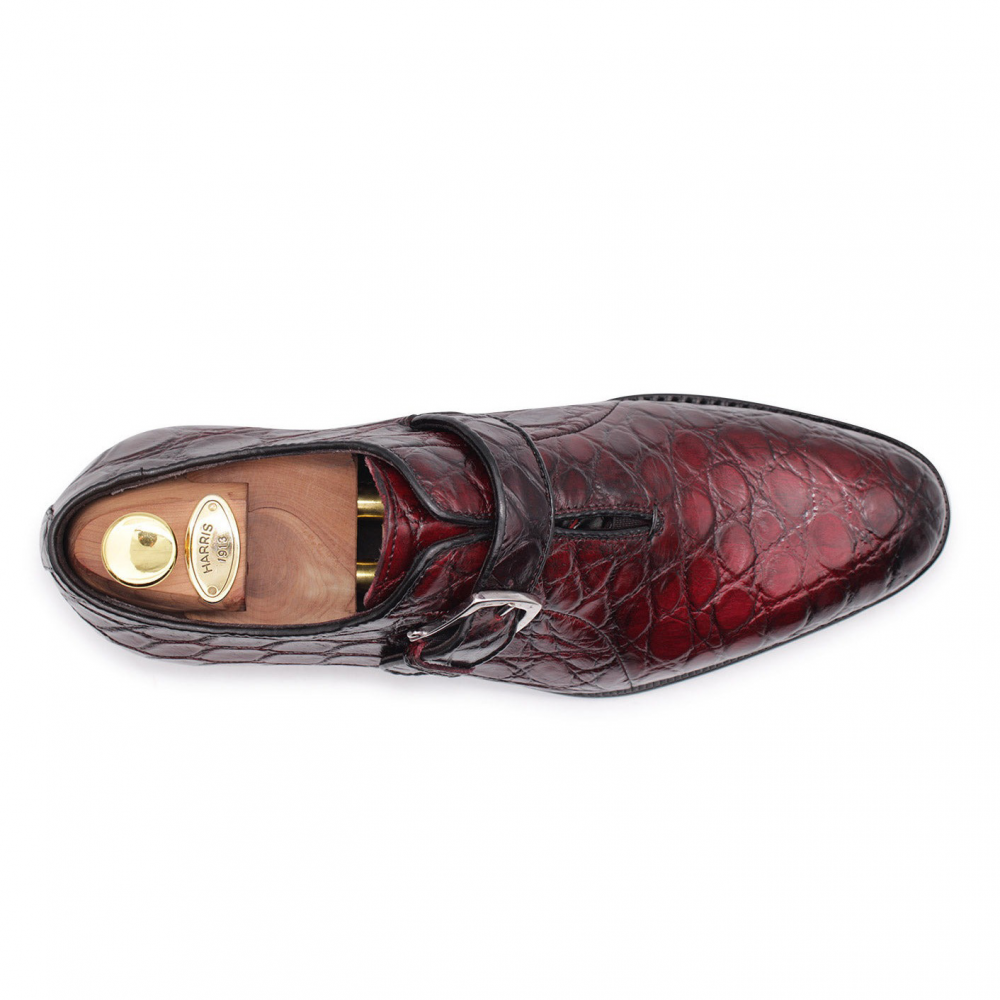 Harris Firenze 1913 Genuine Crocodile Buckle Shoes Marrone