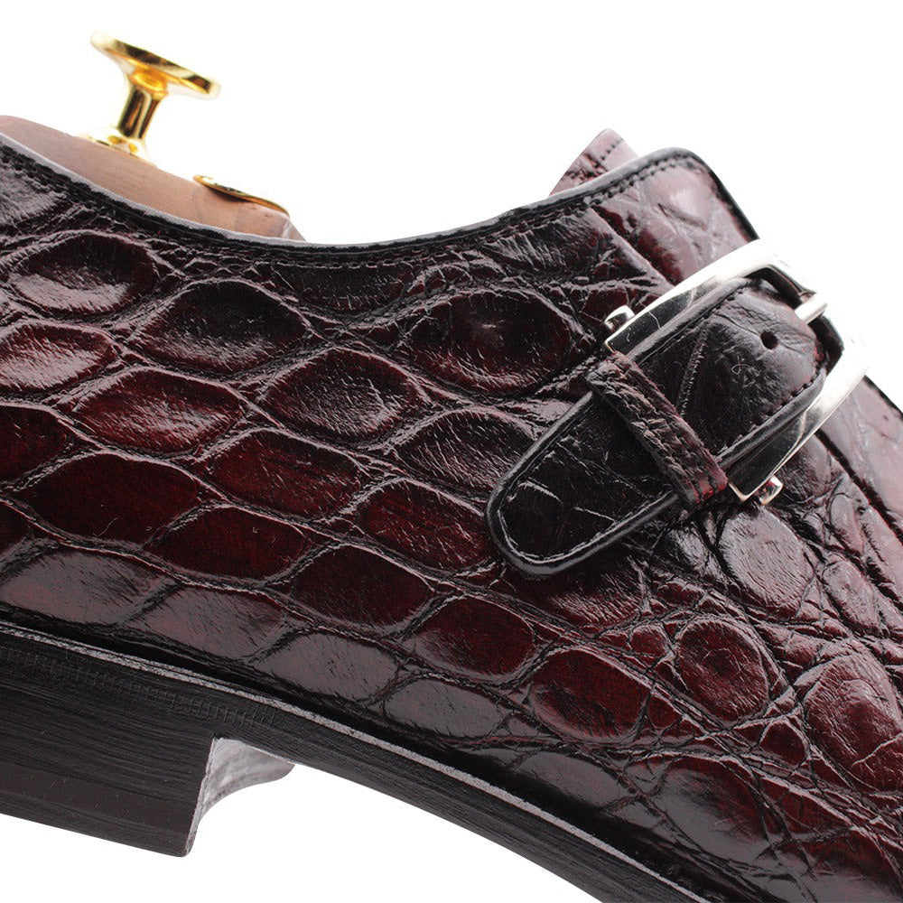 Harris Firenze 1913 Genuine Crocodile Buckle Shoes Marrone