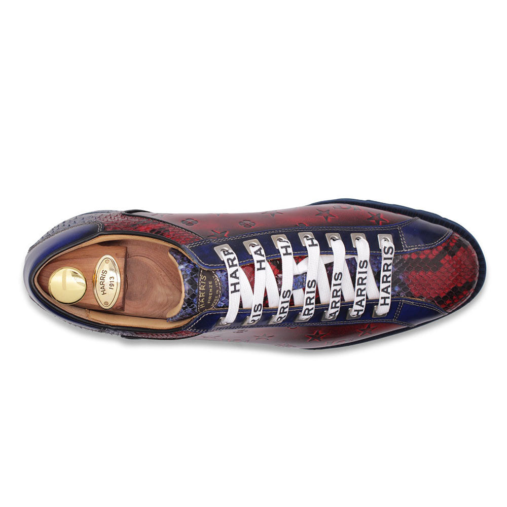 Harris Firenze 1913 Hand-Painted Leather Sneakers Red
