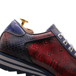 Harris Firenze 1913 Hand-Painted Leather Sneakers Red