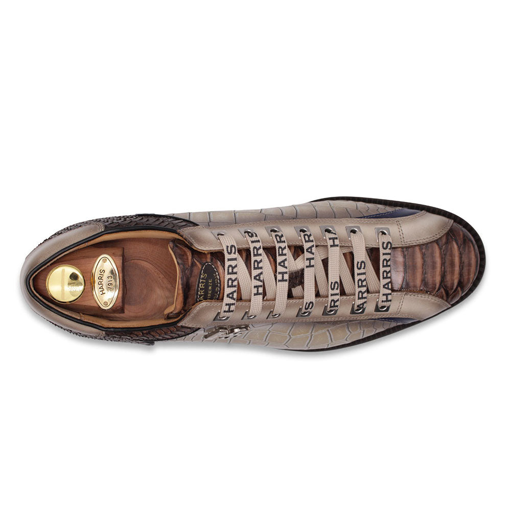 Harris Firenze 1913 Hand-Painted Premium Leather Sneakers Grigi