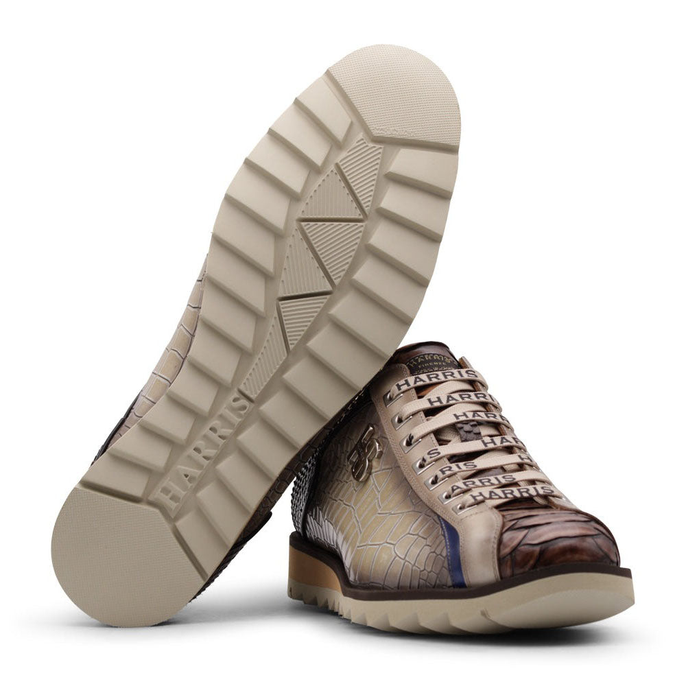 Harris Firenze 1913 Hand-Painted Premium Leather Sneakers Grigi