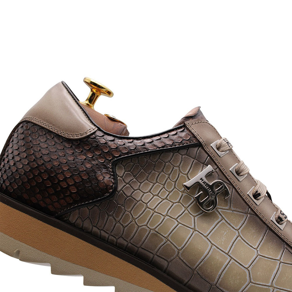 Harris Firenze 1913 Hand-Painted Premium Leather Sneakers Grigi