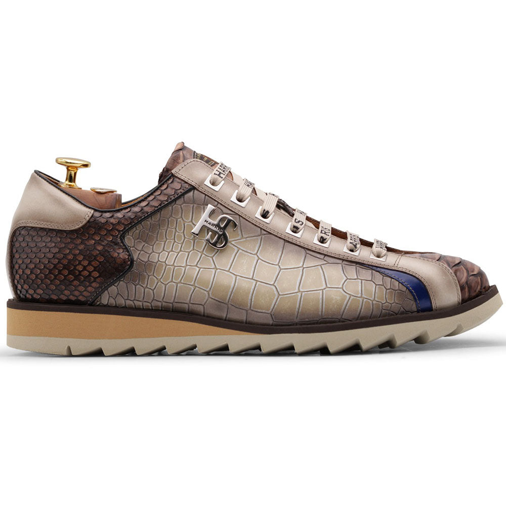 Harris Firenze 1913 Hand-Painted Premium Leather Sneakers Grigi
