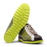 Harris Firenze 1913 Hand-painted Printed Leather Sneakers Giallo