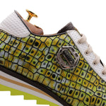 Harris Firenze 1913 Hand-painted Printed Leather Sneakers Giallo