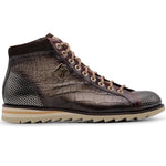Harris Firenze 1913 Kubrik Print Leather Ankle Boots Brown