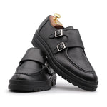 Harris Firenze 1913 Leather Double Buckle Shoes Black