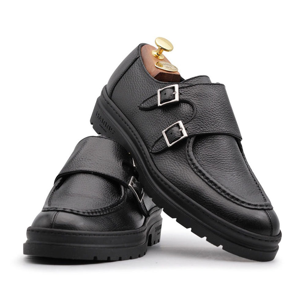 Harris Firenze 1913 Leather Double Buckle Shoes Black