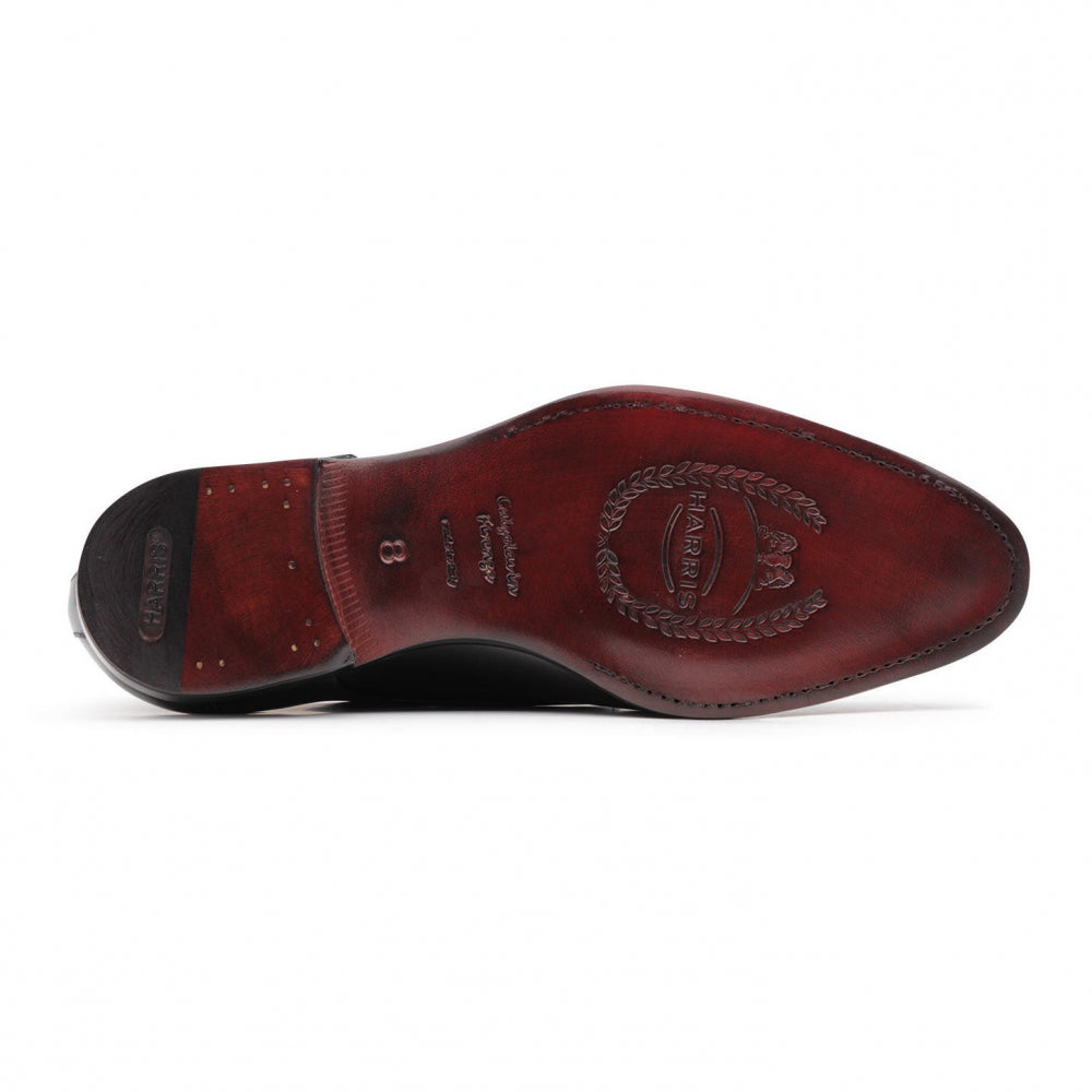 Harris Firenze 1913 Leather Stringed Wholecut Shoes Black