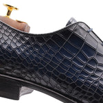 Harris Firenze 1913 Leather Stringed Wholecut Shoes Blue