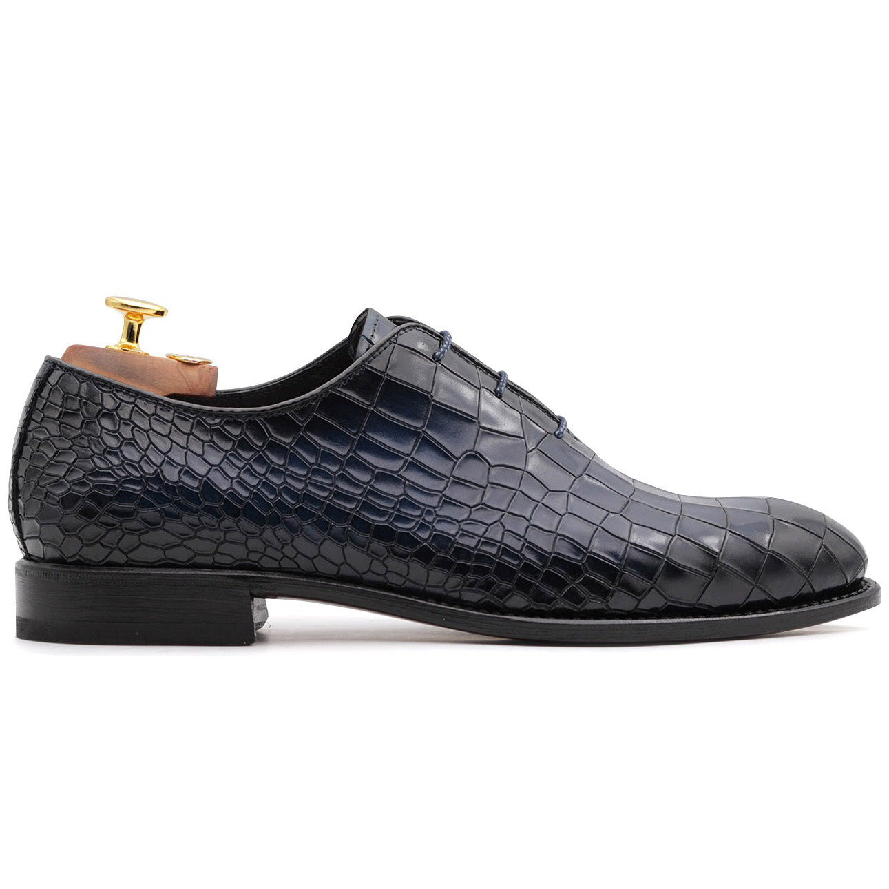 Harris Firenze 1913 Leather Stringed Wholecut Shoes Blue