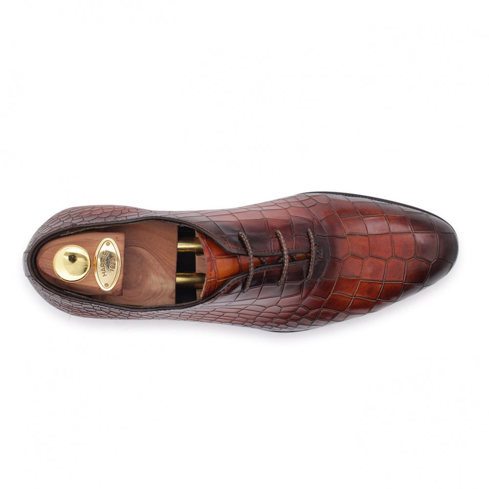 Harris Firenze 1913 Leather Stringed Wholecut Shoes Brown