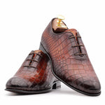 Harris Firenze 1913 Leather Stringed Wholecut Shoes Brown