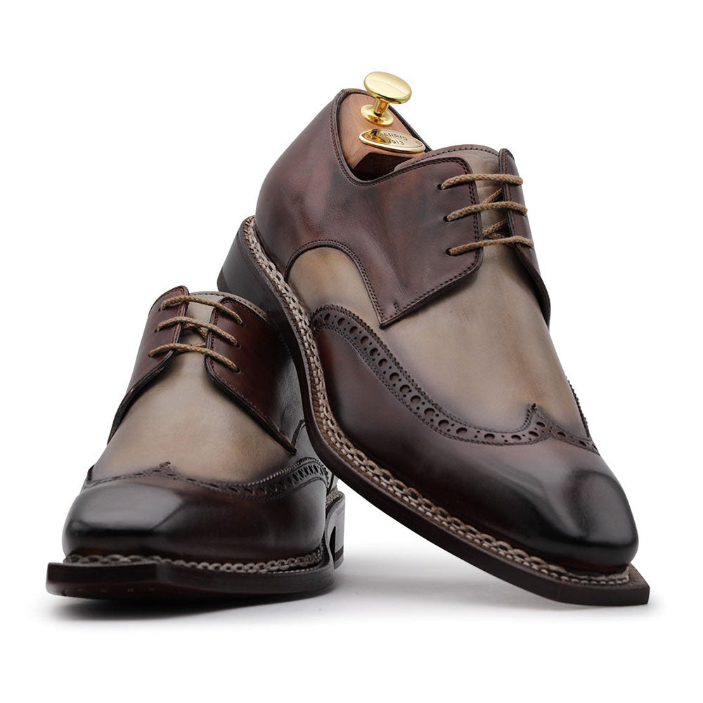 Harris Firenze 1913 Leather Wingtip Derby Shoes Brown
