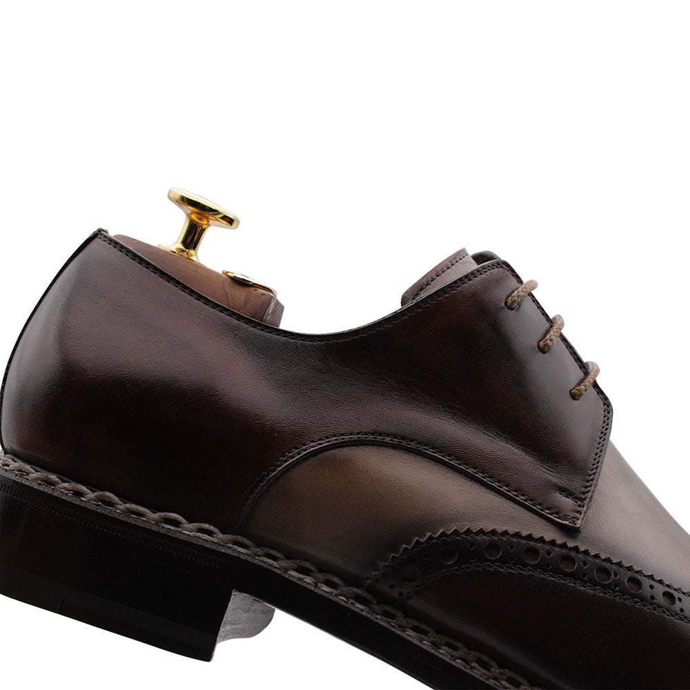 Harris Firenze 1913 Leather Wingtip Derby Shoes Brown