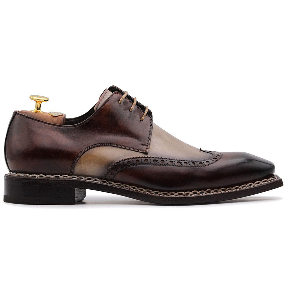 Harris Firenze 1913 Leather Wingtip Derby Shoes Brown