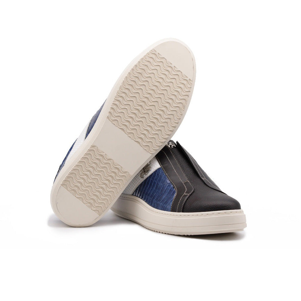 Harris Firenze 1913 Natural Python Leather Sneakers Blue