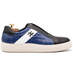 Harris Firenze 1913 Natural Python Leather Sneakers Blue