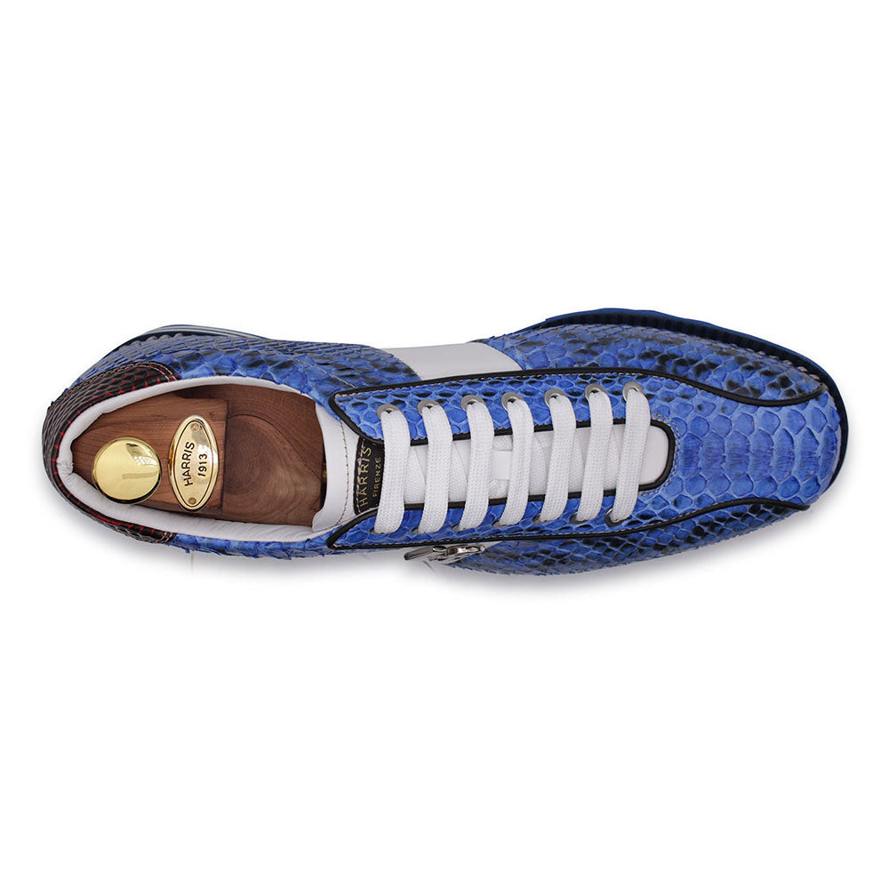Harris Firenze 1913 Natural Python Sneakers Blue