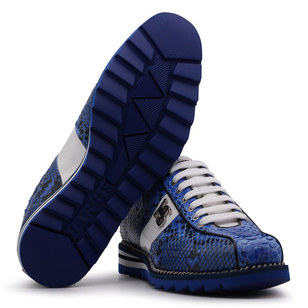 Harris Firenze 1913 Natural Python Sneakers Blue