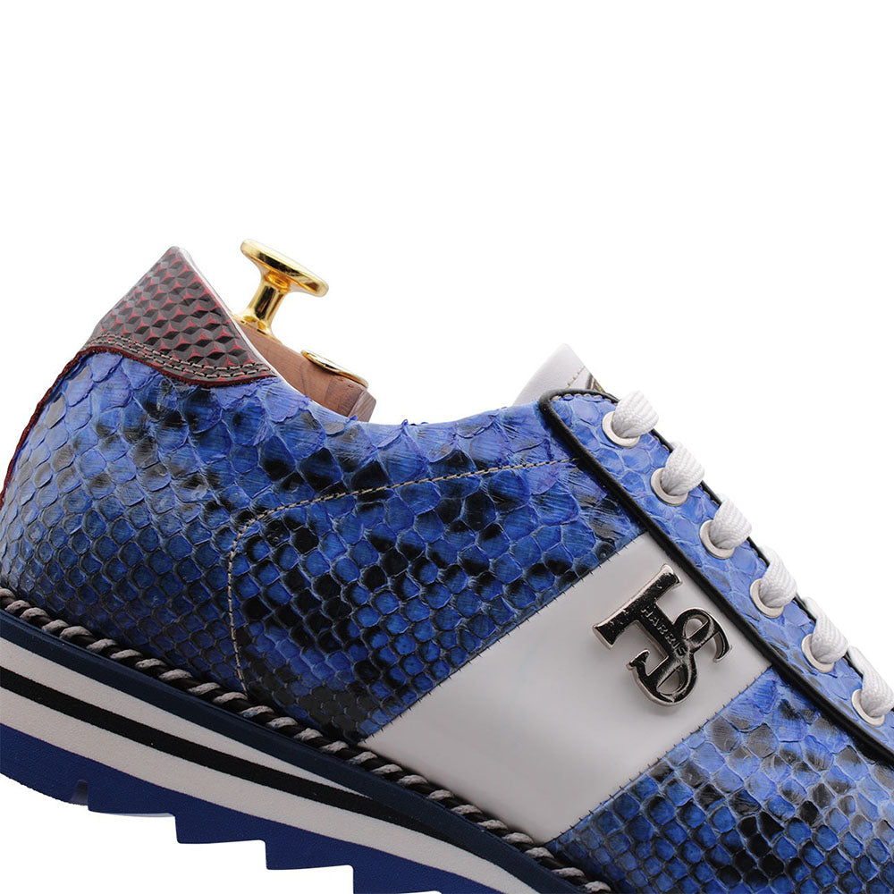 Harris Firenze 1913 Natural Python Sneakers Blue