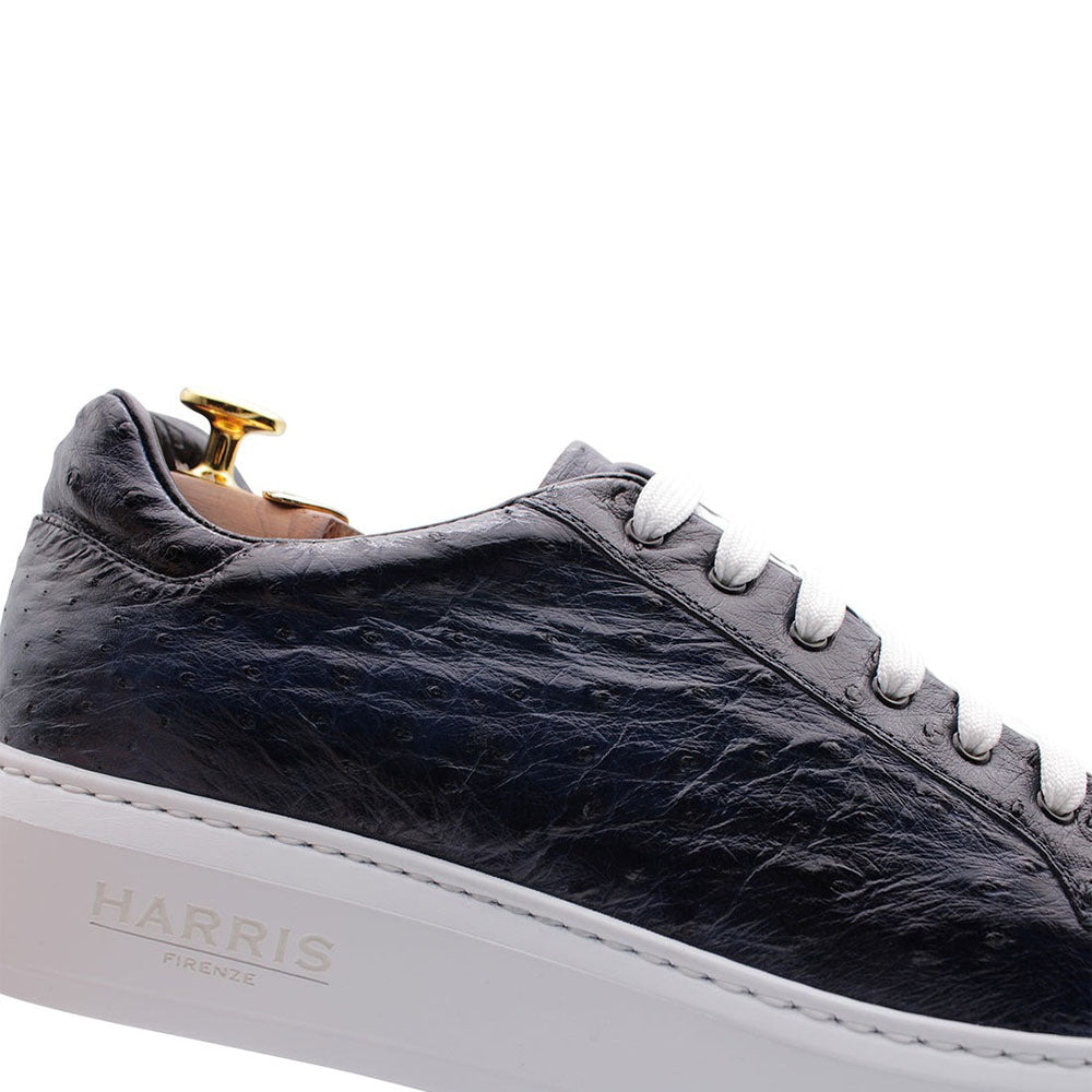 Harris Firenze 1913 Ostrich Leather Sneakers Blue