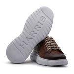 Harris Firenze 1913 Ostrich Print Leather Sneakers Brown