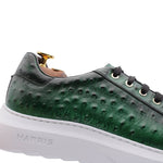 Harris Firenze 1913 Ostrich Print Leather Sneakers Green