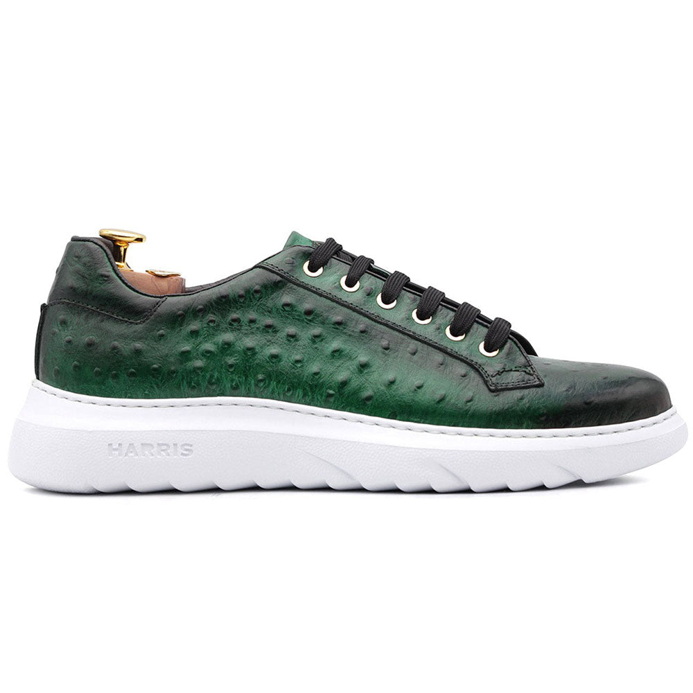 Harris Firenze 1913 Ostrich Print Leather Sneakers Green ...