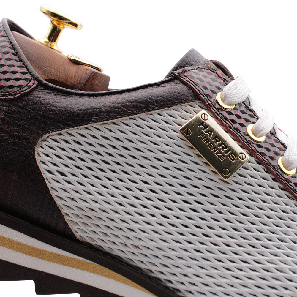 Harris Firenze 1913 Perforated Suede Sneakers White
