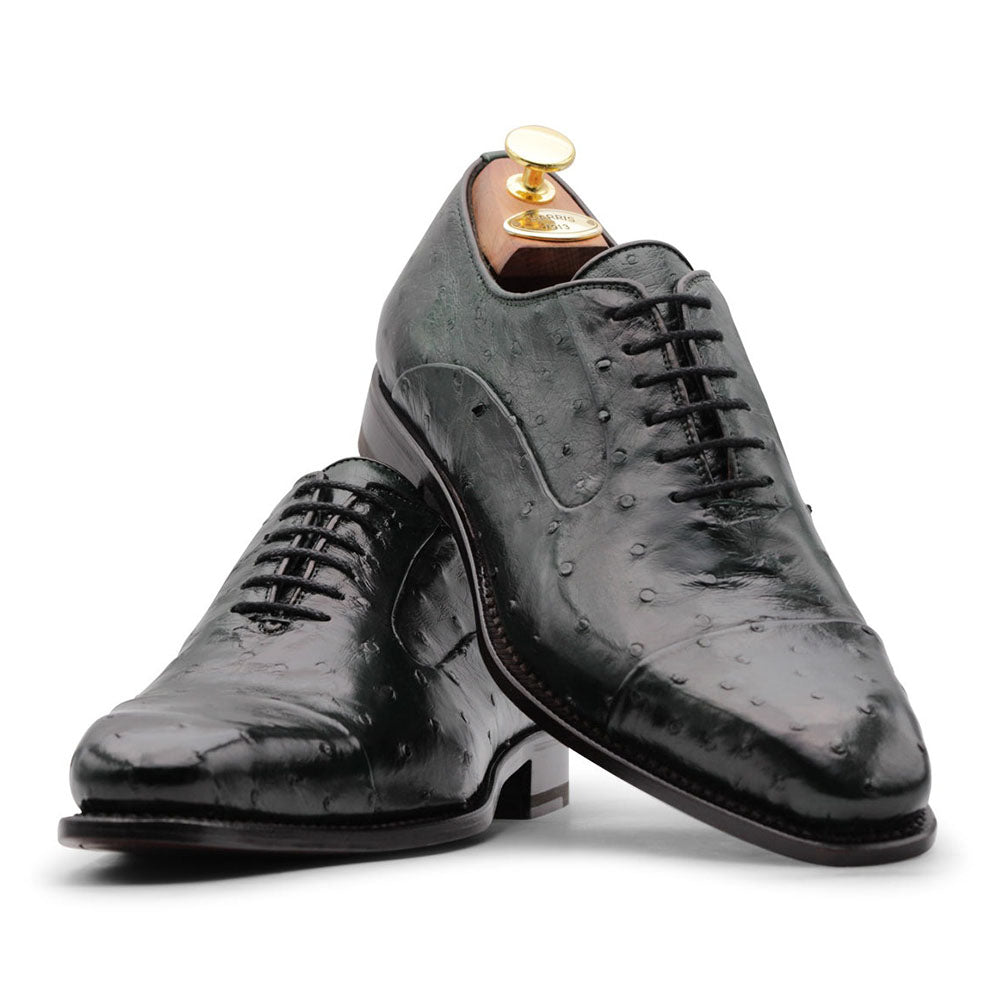 Harris Firenze 1913 Premium Ostrich Leather Oxford Shoes Green
