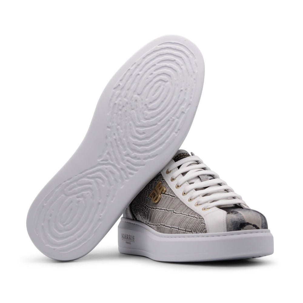 Harris Firenze 1913 Printed Leather Sneakers Grey