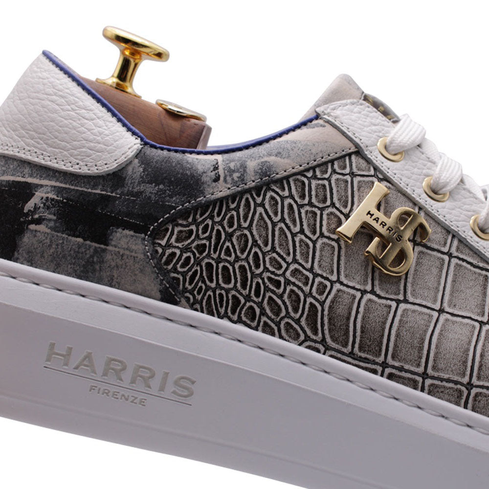 Harris Firenze 1913 Printed Leather Sneakers Grey
