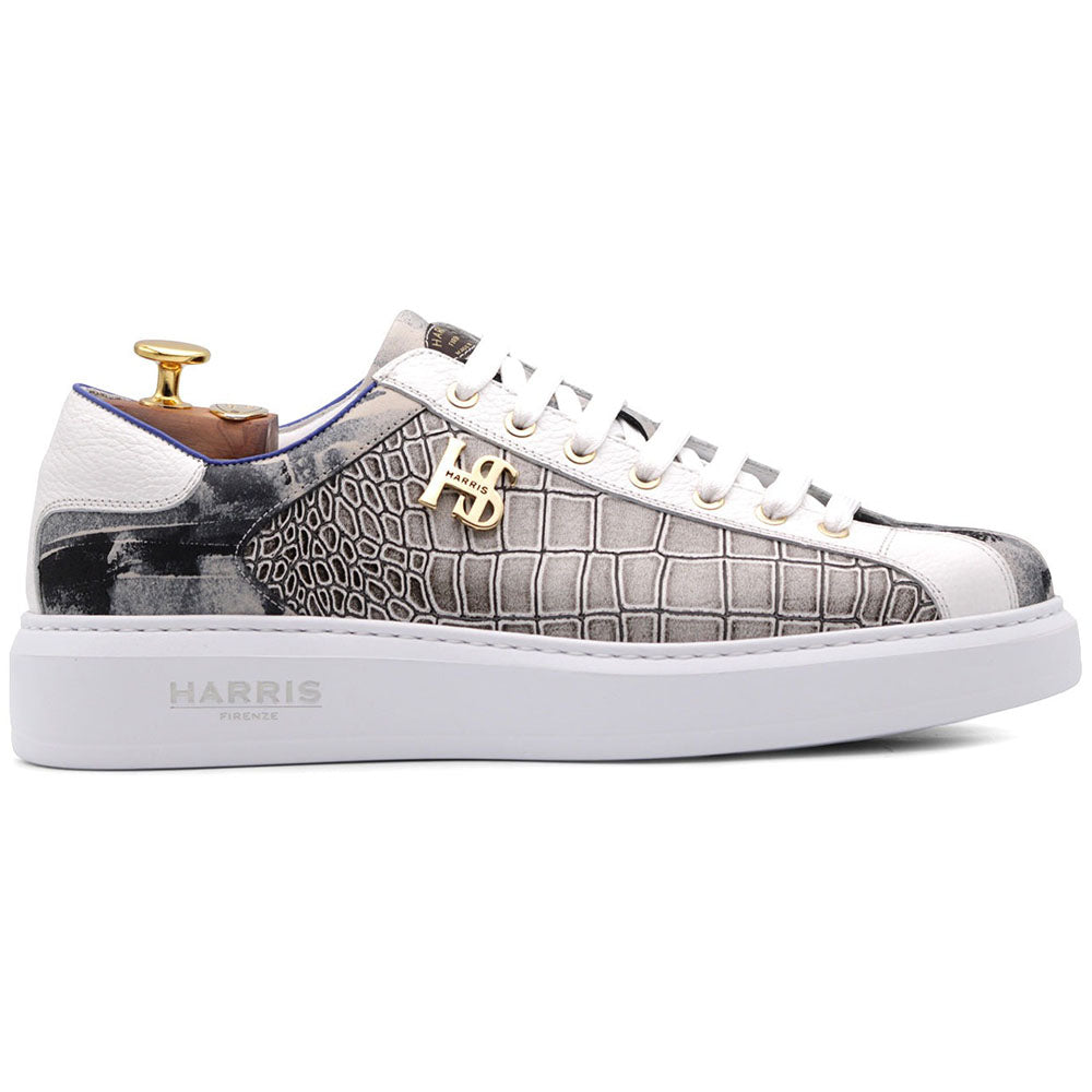 Harris Firenze 1913 Printed Leather Sneakers Grey