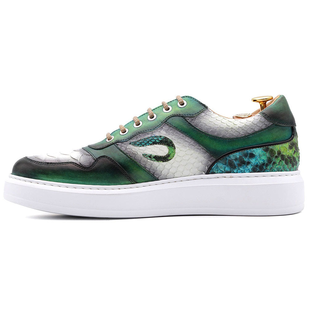 Harris Firenze 1913 Python / Calfskin Sneakers Green