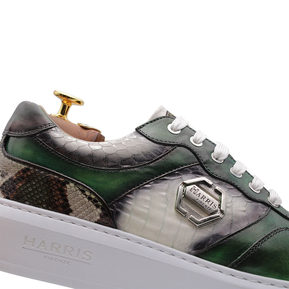 Harris Firenze 1913 Python / Calfskin Sneakers Verde