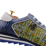 Harris Firenze 1913 Python / Crocodile Print Sneakers Green