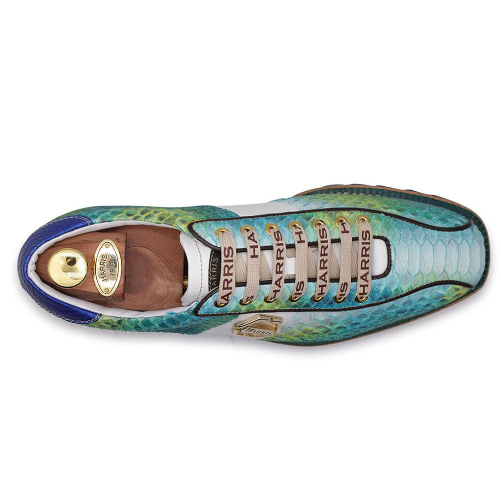 Harris Firenze 1913 Python Leather Sneakers Green