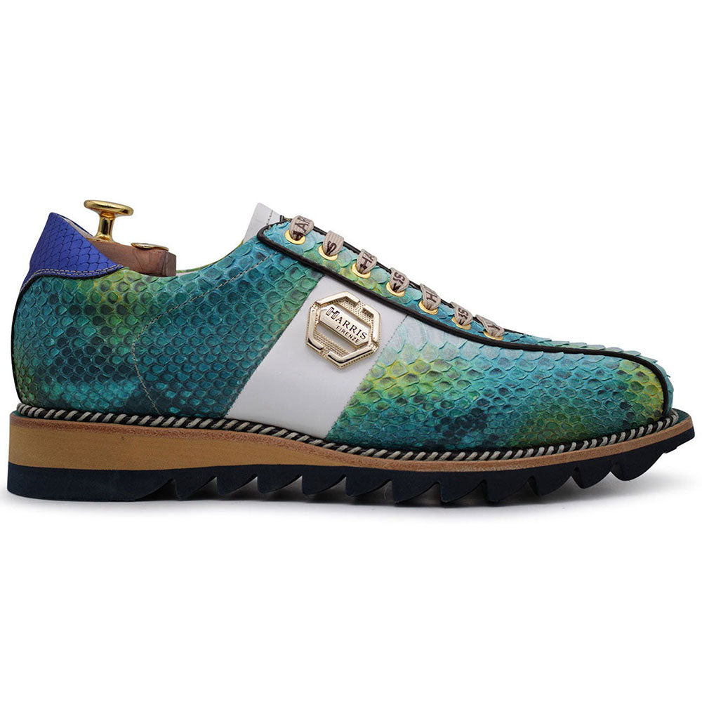 Harris Firenze 1913 Python Leather Sneakers Green