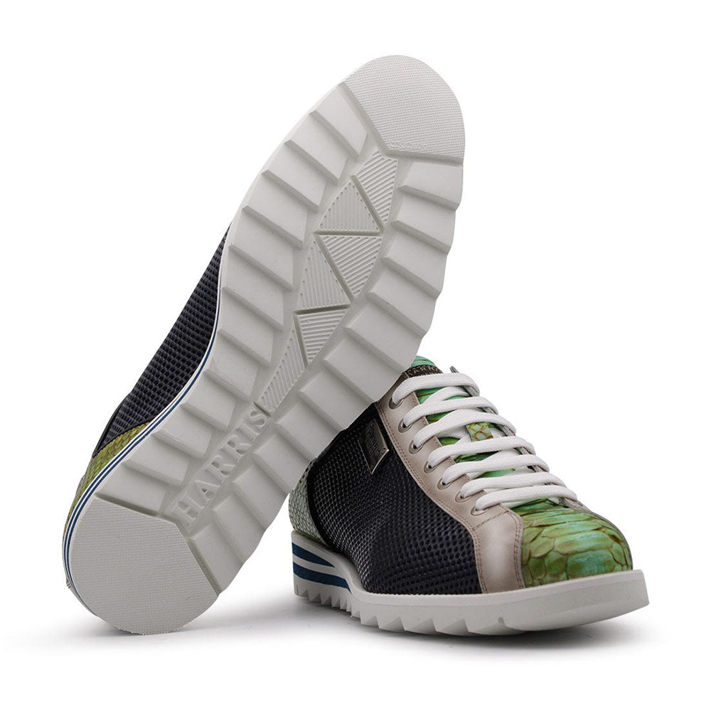Harris Firenze 1913 Python / Suede Leather Sneakers Blue