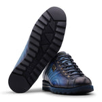 Harris Firenze 1913 Quilted Stitching Leather Sneakers Blue  