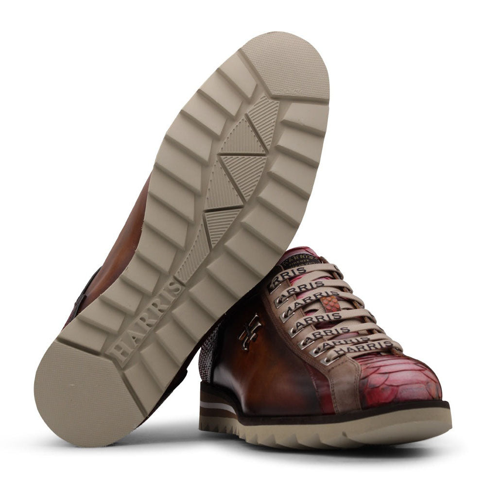 Harris Firenze 1913 Red Astrea Premium Leather Sneakers Brown