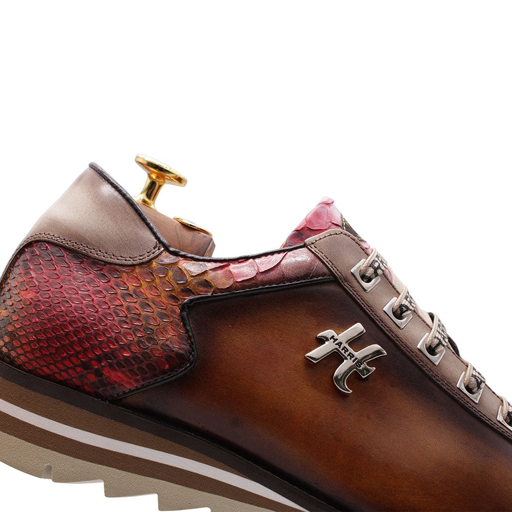 Harris Firenze 1913 Red Astrea Premium Leather Sneakers Brown